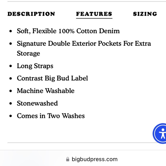 NWOT Big Bud Press Denim Everyday Tote - Picture 8 of 9